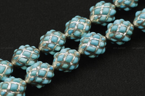 مسباح فضة طبيعية مع فيروز طبيعي