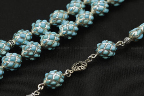 مسباح فضة طبيعية مع فيروز طبيعي