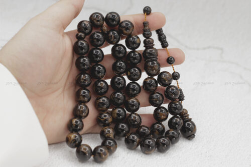 يسر أسود طحيني شاهد مدغفس راهي ١٤ ملي ٤ يسر (مرجان أسود) بتعريق بني (حجم راهي)