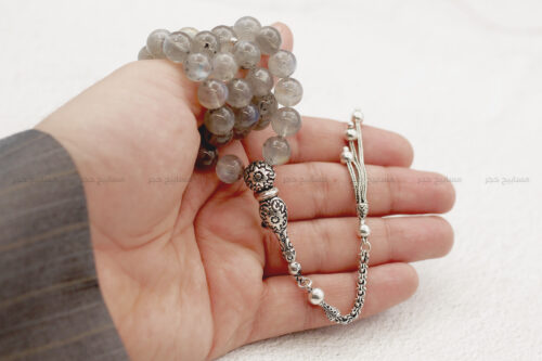 حجر الطاووس الأبيض (طقم فضة)