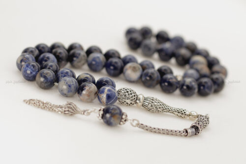 حجر الشاعر (سودالايت) مع طقم فضة