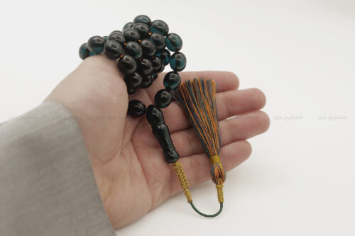 زعفراني تركوازي شفاف مع كركوشة