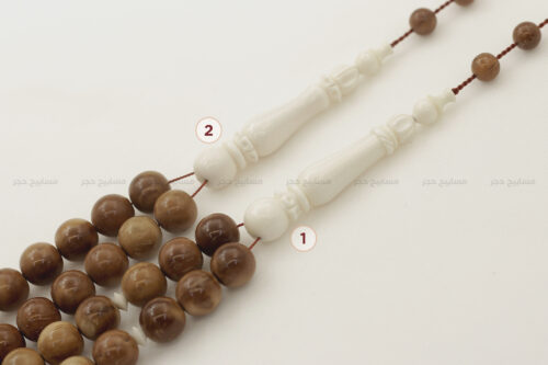 مسباح كوك مع عظم جمل (طقم منقوش)