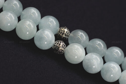 حجر الأكوامارين مع طقم فضة