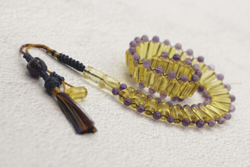 كهرم طبيعي مع حجر الجمشت (شكة يونانية مطورة)