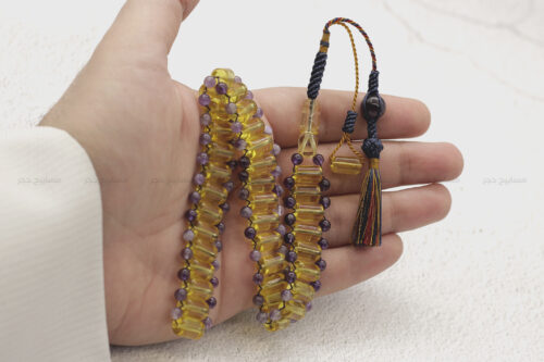 كهرم طبيعي مع حجر الجمشت (شكة يونانية مطورة)