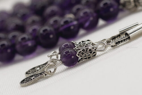 حجر الجمشت مع طقم فضة