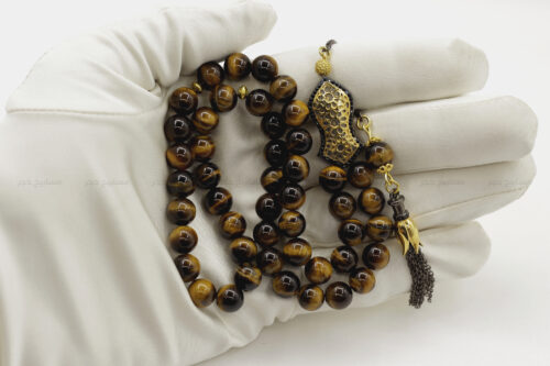 حجر عين النمر طبيعي مع فضة