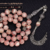⁨مسباح حجر الرودوكروزيت Rhodochrosite طبيعي مع شرابة فضة