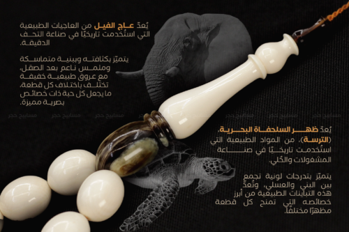 عاج الفيل مع ترسة ( ظهر سلحفاة بحرية)